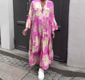 Vestido Mara - Floral con Escote en V (Suelto para el Verano 2025)