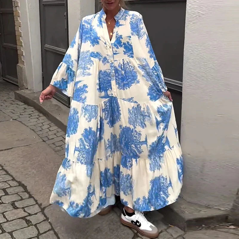 Vestido Mara - Floral con Escote en V (Suelto para el Verano 2025)
