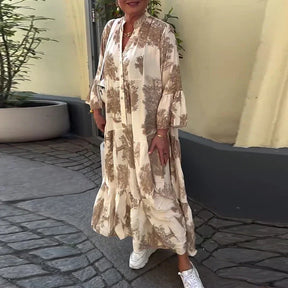 Vestido Mara - Floral con Escote en V (Suelto para el Verano 2025)