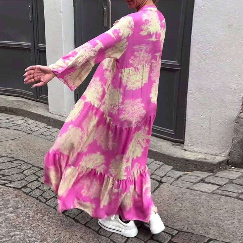 Vestido Mara - Floral con Escote en V (Suelto para el Verano 2025)