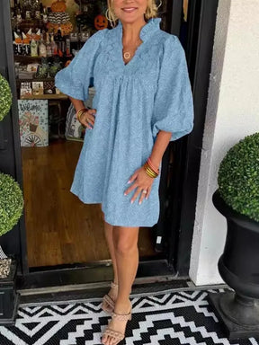 Vestido Karisma - Escote en V Perfecto para el Verano 2025 (Ligero y Suelto)