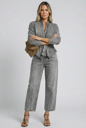 Conjunto Marlen - Jeans - (Queridinho das Blogueiras Europeias) MaxConfort